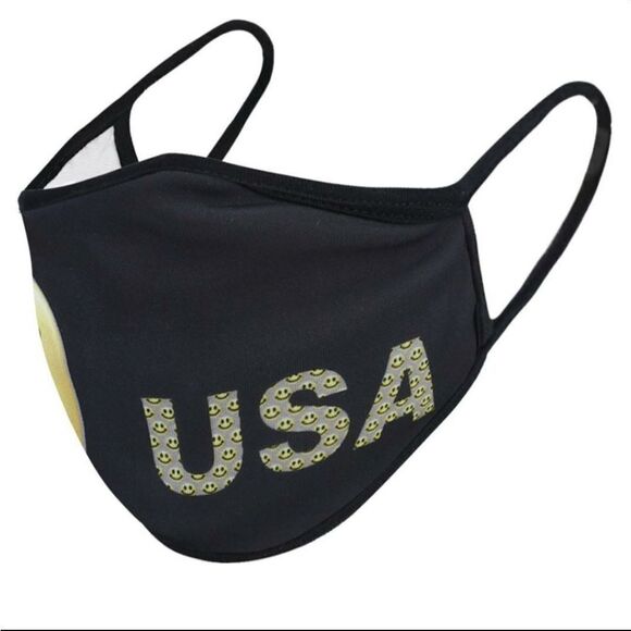 Black Smiley Face mask - Picture 1 of 3